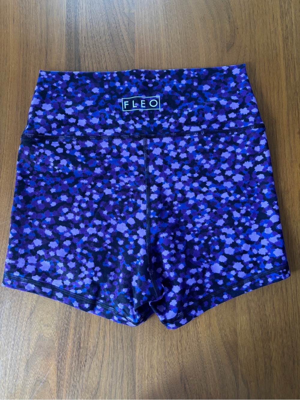 Fleo Purple Floral-Patterned High-Rise Athletic Shorts - Picture 2 of 3